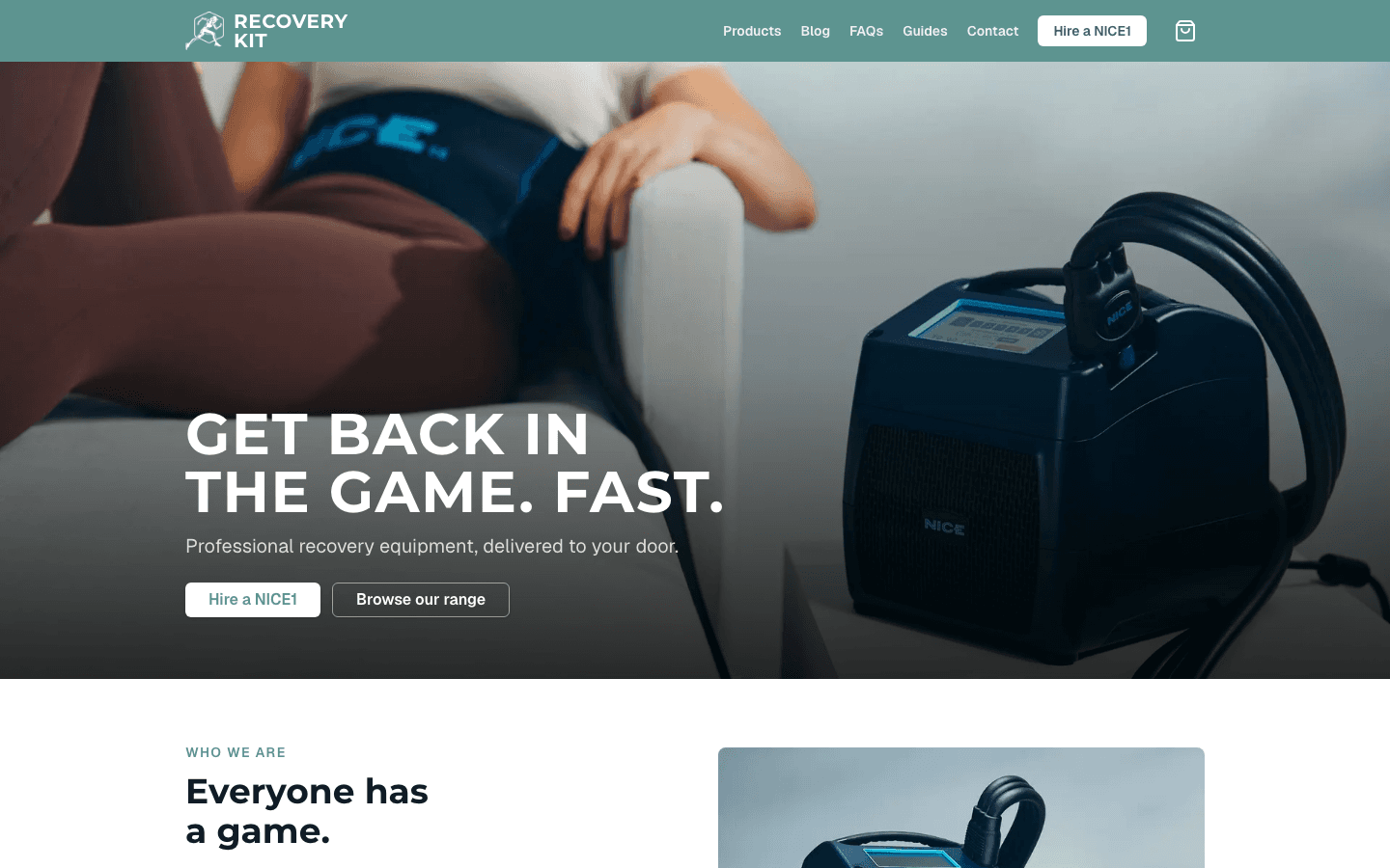 Recovery Kit website homepage